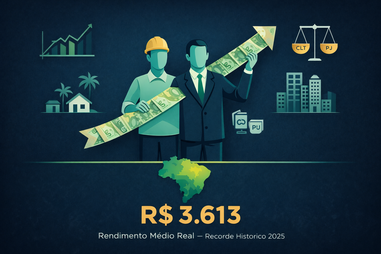 Capa de Salário Médio Real no Brasil Bate Recorde em 2025: O Que Dizem os Dados da PNADC