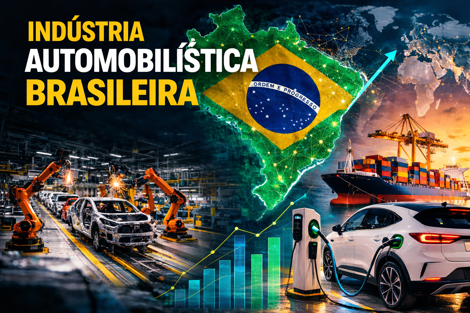 Capa de Indústria Automobilística Brasileira 2025–2026: Produção, Carros Elétricos e o Impacto da China